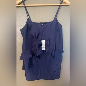 BNWT- Banana Republic 💙 100 silk Ruffled Cami. Xsmall